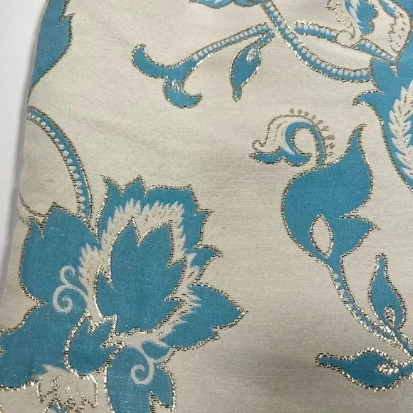 Tibi Skirt White Blue Paisley Gold Trim Mini Skirt Size 6 Pockets floral - Picture 3 of 11